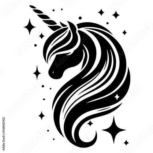 AI-generated vector illustration of a fantasy unicorn

