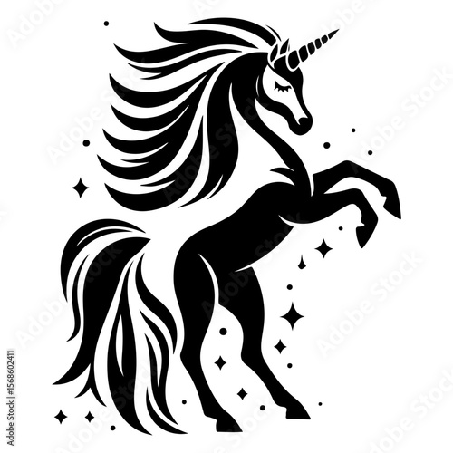 AI-generated vector illustration of a fantasy unicorn

