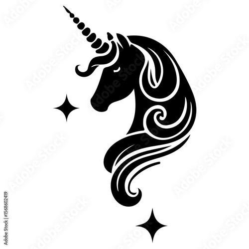 AI-generated vector illustration of a fantasy unicorn

