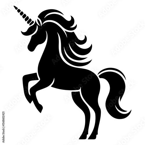 AI-generated vector illustration of a fantasy unicorn


