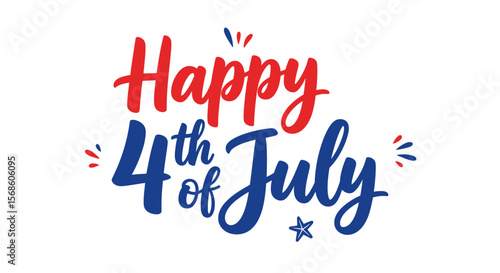 Happy 4th of July Celebrate Independence Day with Festive Typography