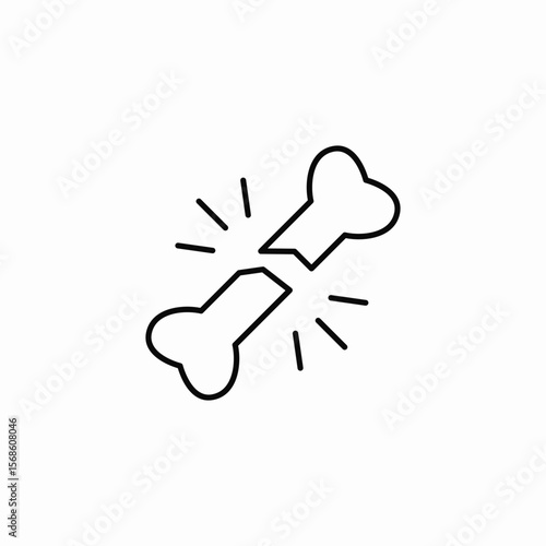 bone break injury icon sign vector