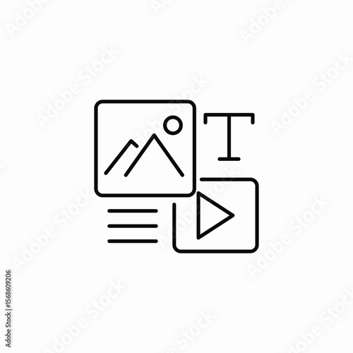 text media embed icon sign vector