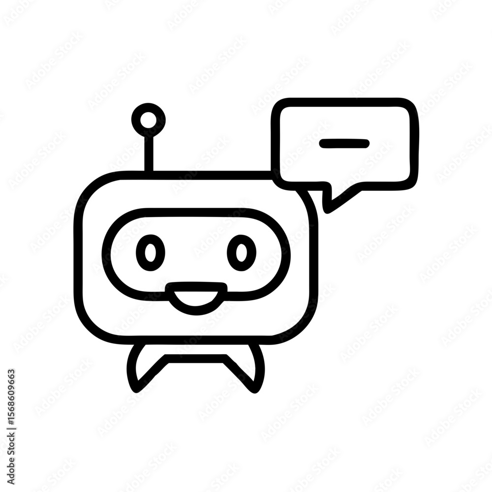 Fototapeta premium AI Chatbot Icon with Minus Message 