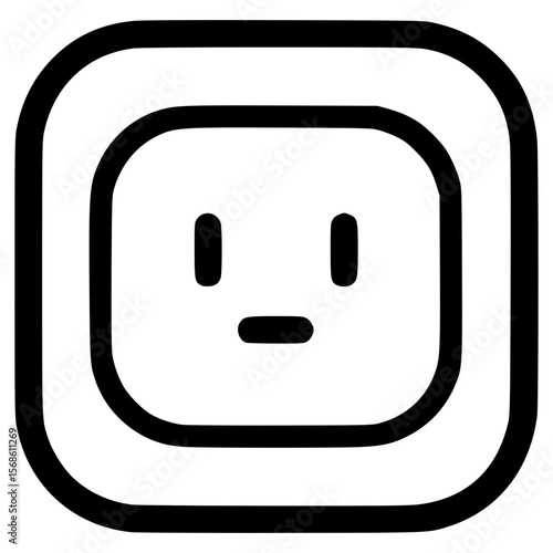 Minimalist vector icon representing a neutral face expression
