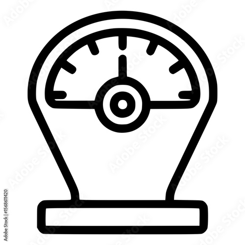 Clear weight measurement icon with simple indicators