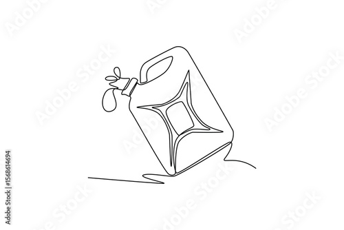 Gasoline with oil drop. world commodities and oil concept. Single line draw design. Vector graphic illustration
