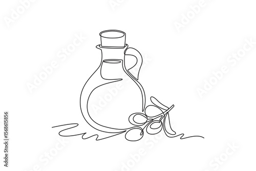 World commodities and oil concept. Single line draw design. Vector graphic illustration
