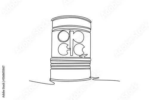 World commodities and oil concept. Single line draw design. Vector graphic illustration