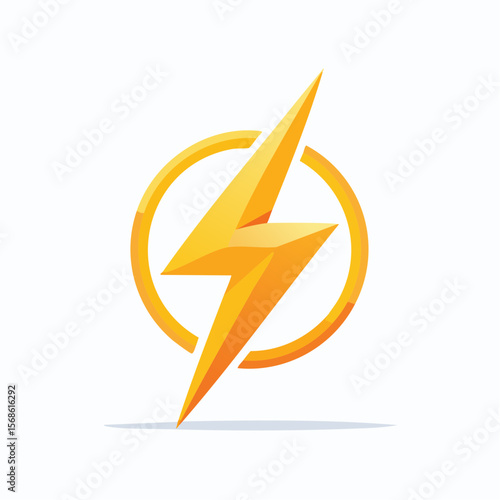 Free Download Electricity Minimalist Icon Design Featuring Yellow Lightning Bolt in Graphic Style - GFXLoad