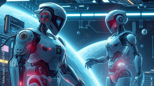 Space Robots with Futuristic Encounter.