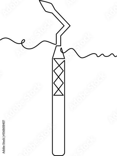 one line art gum rubber tip vector illustration. line art, one continuous line, simple, hand drawn and sketch style. for icons, symbols, signs or logos. PNG