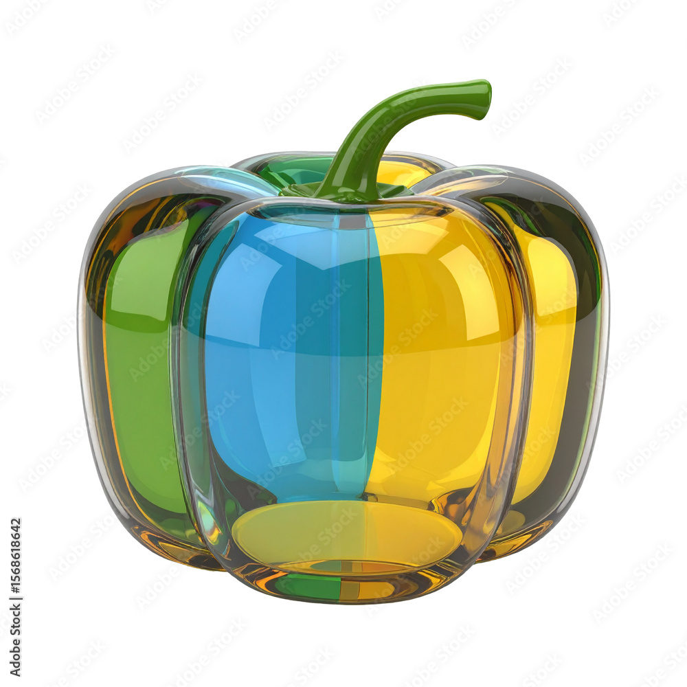 Fototapeta premium Colorful transparent pepper graphic design illustration