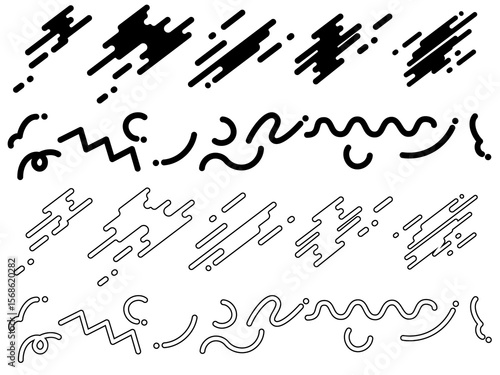 幾何学あしらい素材セット