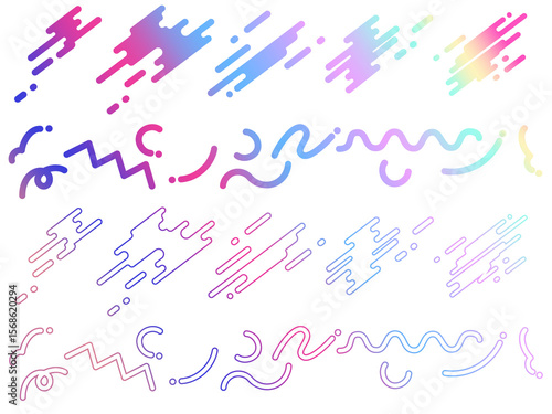 ポップでカラフル！幾何学あしらい素材セット