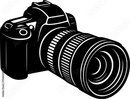 Professional DSLR Camera Silhouette for Photography