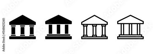Bank icon logo design. Bank sign and symbol, museum, university