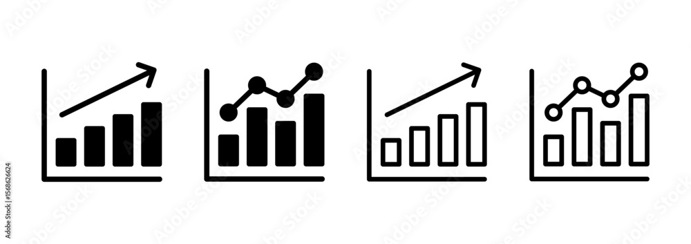 Obraz premium Growing graph icon logo design. Chart sign and symbol. diagram icon