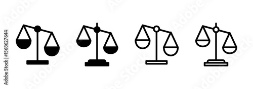 Scales icon logo design. Law scale icon. Justice sign and symbol
