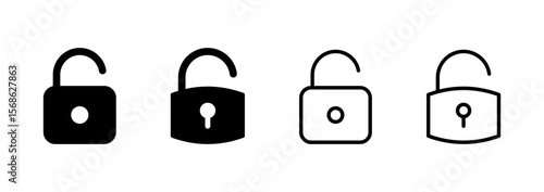 Unlock icon logo design. Unlock sign and symbol. unlocked padlock icon