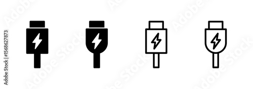 Usb icon logo design. Flash disk sign and symbol. flash drive sign. usb charging