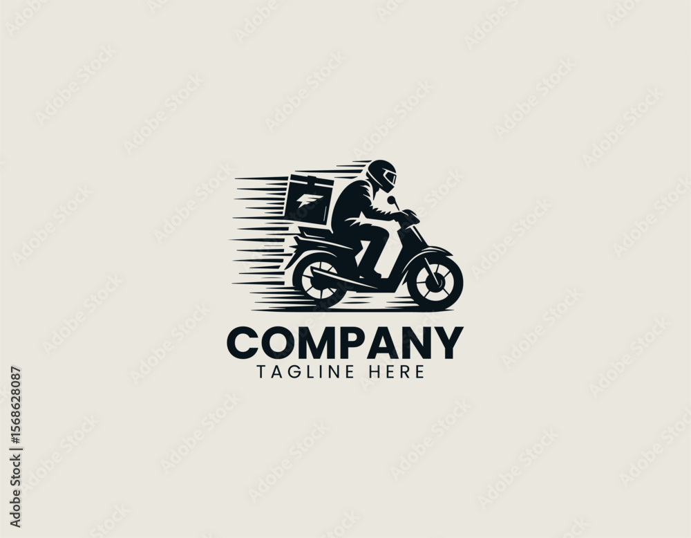 Fast Delivery Express Rider Motorcycle Swift Service Vector Logo Design Fast Delivery Express Rider Motorcycle Swift Service Vector Logo Design