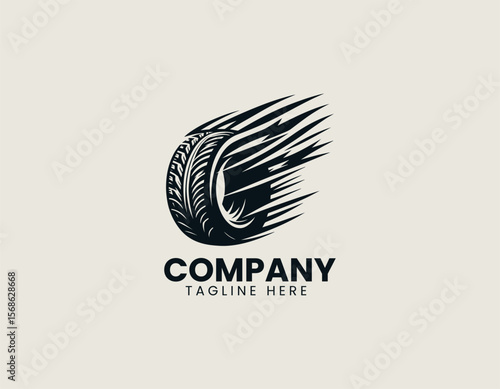 Dynamic Speeding Tire Fast Motion Automotive Performance Vector Logo Design