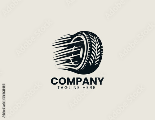 Dynamic Speeding Tire Fast Motion Automotive Performance Vector Logo Design