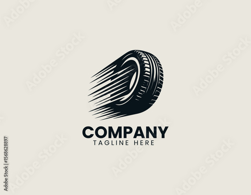 Dynamic Speeding Tire Fast Motion Automotive Performance Vector Logo Design