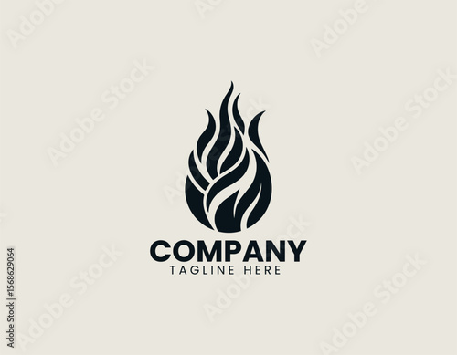 Dynamic Flame in Circle Energetic Power Warmth Passion Vector Logo Design