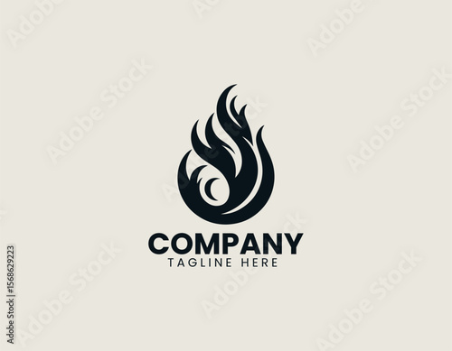 Dynamic Flame in Circle Energetic Power Warmth Passion Vector Logo Design