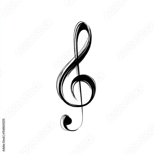 Abstract Treble Clef Music Symbol Illustration