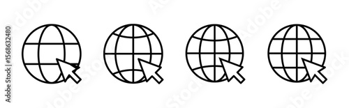 Web icon set. go to web icon. web click icon