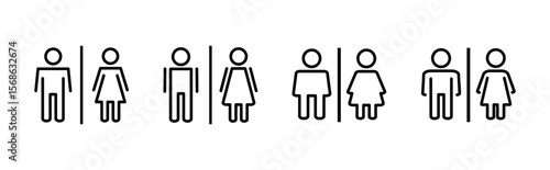 Toilet icon set. restrooms icon vector. bathroom sign. wc, lavatory