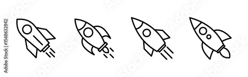 Rocket icon set. Startup icon vector.