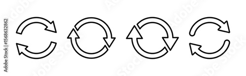 Refresh icon set. Reload icon vector. Update icon.
