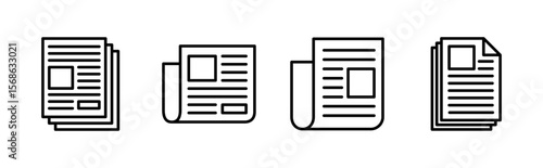 Newspaper icon set. news paper vector sign