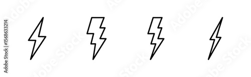 Lightning icon set. electric icon vector. power icon. energy sign