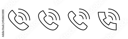 Call icon set. telephone icon vector. phone icon vector. contact us
