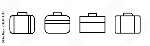 Briefcase icon set. suitcase icon. luggage symbol.