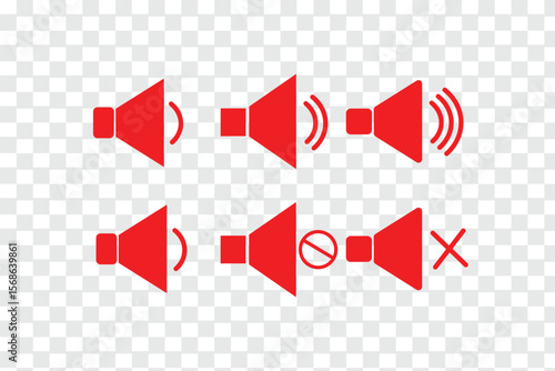 Sound off and sound on vector icon. Button speaker. Volume sign isolated on white background.