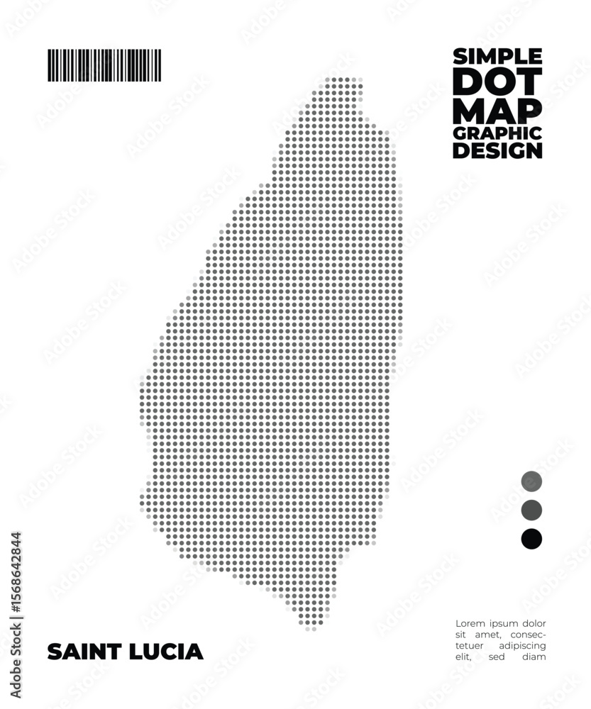 Fototapeta premium Creative dot map vector of Saint Lucia