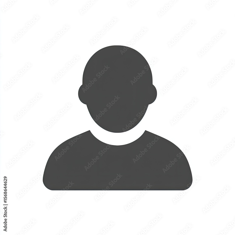 Grey Silhouette Person Icon on White Background Grey Silhouette Person Icon on White Background