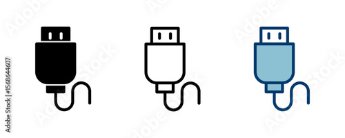 Usb icon vector isolated on white background. Flash disk icon vector