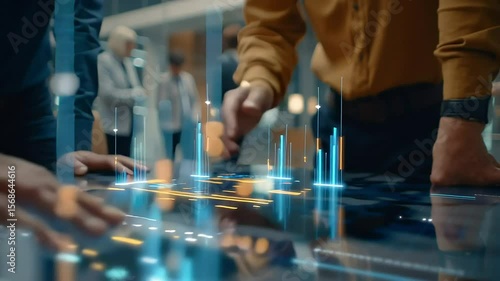 Interactive Technology Conference with People Engaging in Discussion with ai generated