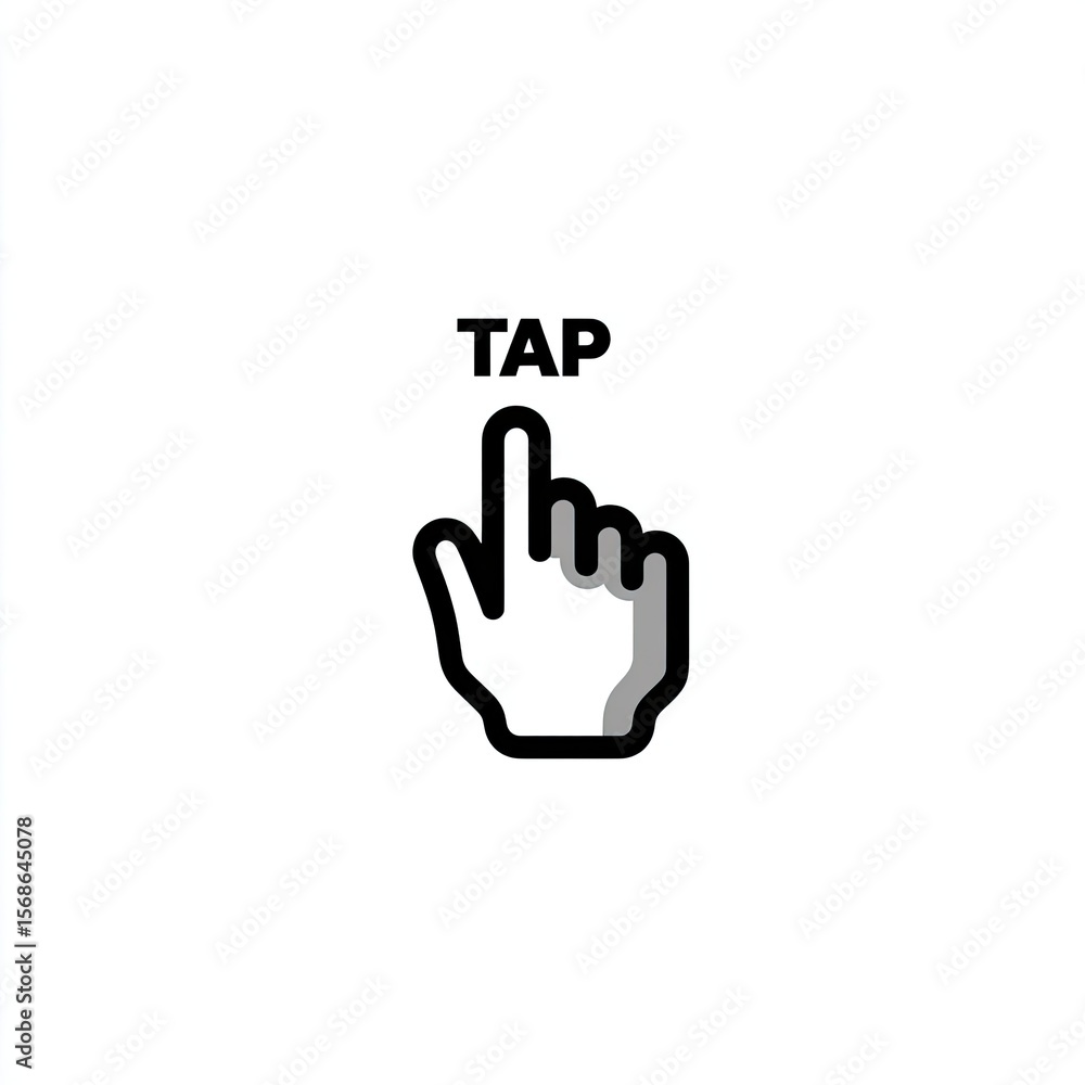 Simple Black And White Hand Cursor Tap Icon Simple Black And White Hand Cursor Tap Icon