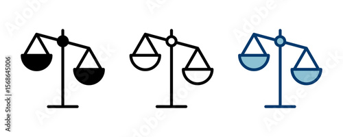 Scales icon vector isolated on white background . Law scale icon. Justice sign