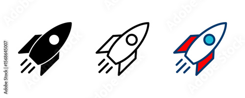 Rocket icon vector isolated on white background. Start Up Concept Symbol. Startup icon