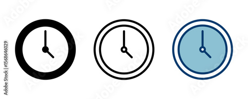 Clock icon vector isolated on white background. Time icon vector. Clock vector icon