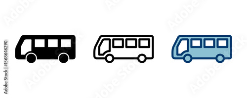 Bus Icon vector isolated on white background. Black bus vector icon